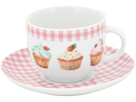 Jogo de Xícaras de Porcelana Para Café Cup Cake - Donna Coisinha Decor