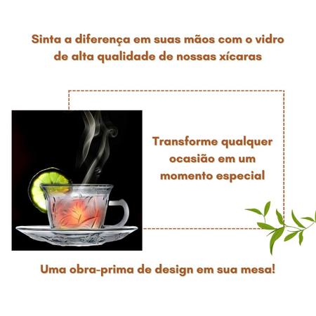 Jogo De Xícaras E Pires Em Vidro 12pçs Chá/Café Transparente - Suas Compras  Shop solução completa para sua casa.