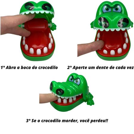 Imagem de Jogo Dente Crocodilo Morde Dedo Jacaré Dentista Brinquedo Mesa Infantil Pegadinha Presente Criança