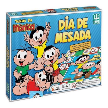 Jogo Tabuleiro Infantil Dia da Mesada Turma da Mônica da Nig - Brinquedo  Educativo para 7 Anos 8 Anos 9 Anos Menino e Menina - Nig Ref. 0765