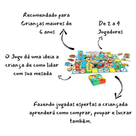 Jogo Tabuleiro Infantil Dia da Mesada Turma da Mônica da Nig - Brinquedo  Educativo para 7 Anos 8 Anos 9 Anos Menino e Menina - Nig Ref. 0765