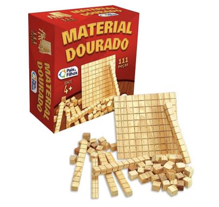 Jogo Didático De Madeira Material Dourado 111 Peças - Vou Comprar