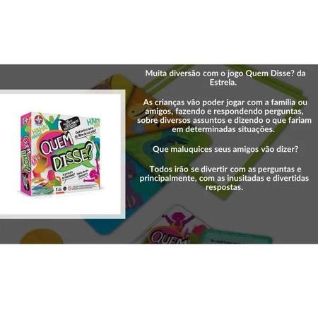 Jogo Divertido Quem Disse Estrela Perguntas E Respostas - Outros Jogos -  Magazine Luiza