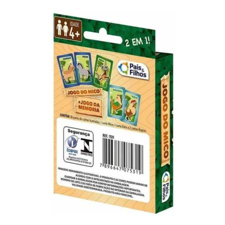 Jogo De Cartas Uno E Mico Jogo Infantil Educativo Original - Dupari