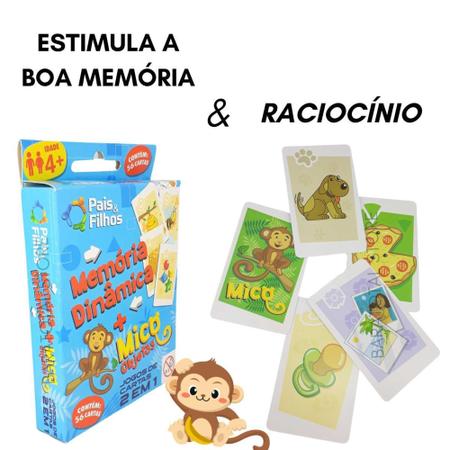 Jogo Do Mico + Jogo Da Memória Com 56 Cartas Ilustradas