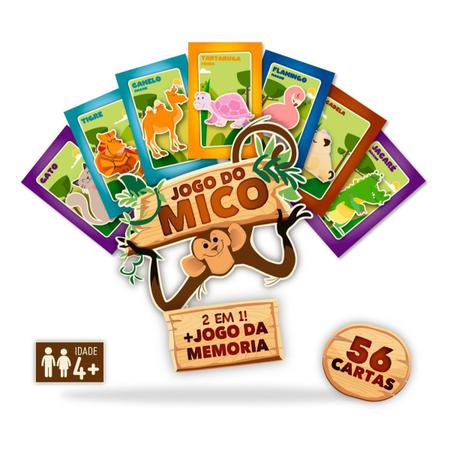 Jogo Do Mico + Jogo Da Memória 56 Cartas 2 Em 1 Pais Filhos - Babu