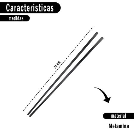 Jogo Dois Pares de Hashis Em Melamina Para Alimentos Macarrão Sushis Miojo  Arroz Japonês - Meu Canto Shop