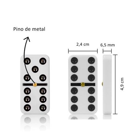 jogo domino 6,5 mm professional de osso com estojo 28 peças - Home