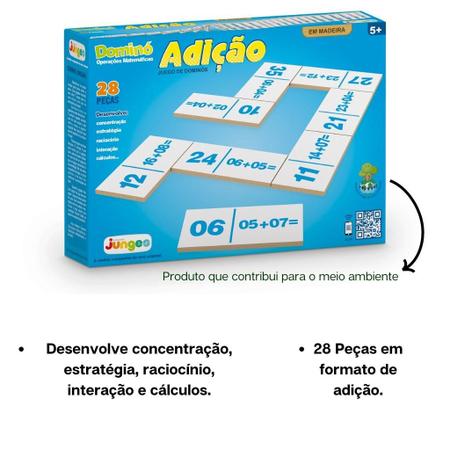 Dominó Jogo Matemática Multiplicação Em Madeira - Junges - Jogo de Dominó,  Dama e Xadrez - Magazine Luiza