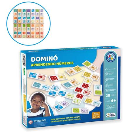 Jogo Domino Aprendendo Números Infantil Educativo 28 Peças - Pais