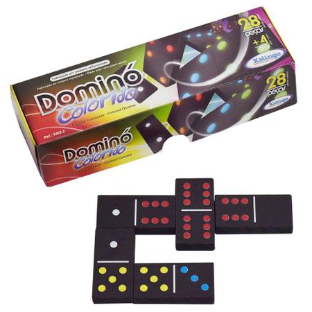 Jogo Dominó Colorido Lata C/ 28 Peças Double Six, Magalu Empresas