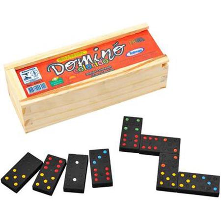 Jogo de Dominó com 28 Dominós Colorido com 12 Instruções - Dominoes - Jogo  de Dominó, Dama e Xadrez - Magazine Luiza