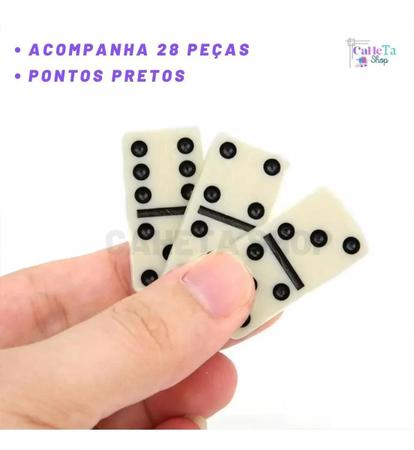 Estojo 28 pecas de osso domino com maleta de couro jogo