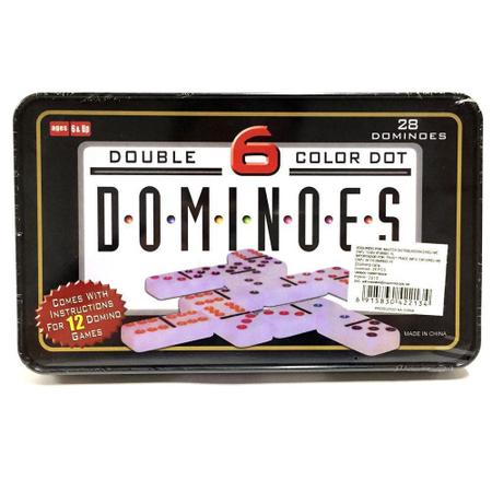 Jogo Dominó Mexicano Double 12 Lata Decorada - 91 Peças Coloridas - Dominoes  - Jogo de Dominó, Dama e Xadrez - Magazine Luiza