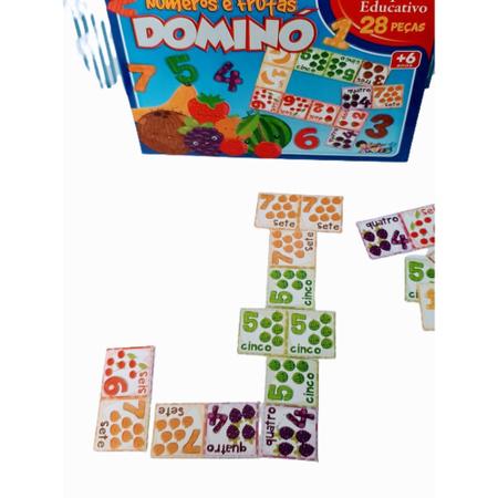 Jogo Domino Aprendendo Números Infantil Educativo 28 Peças - Pais