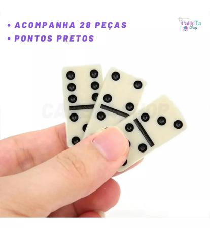 Jogo de Dominó Profissional Osso Maleta Couro Wellmix - Papelaria