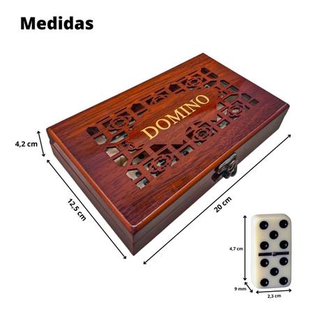 Jogo De Domino Profissional 28 Peças Caixa Luxo De Madeira