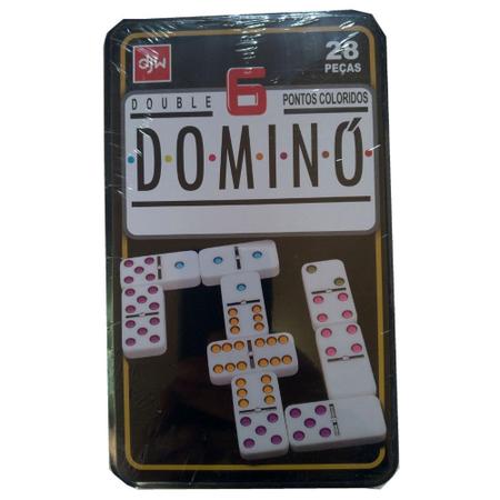 Jogo Domino na Lata Colorido com 28 peças