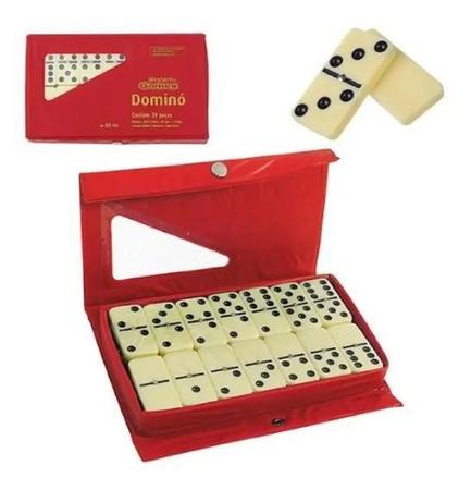 jogo domino 6,5 mm professional de osso com estojo 28 peças - Home & More -  Jogo de Dominó, Dama e Xadrez - Magazine Luiza