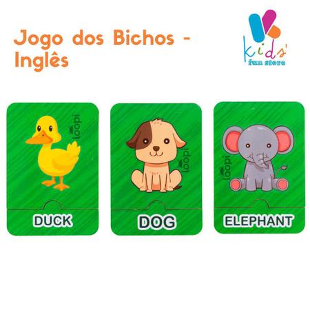 Jogo dos Bichos em Inglês  Brinquedo Madeira Loopi Toys