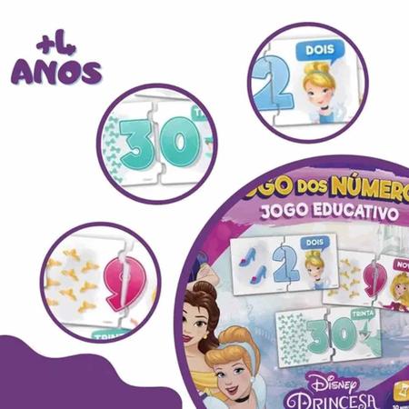 Jogo Dos NÚmeros Educativo Princesas Disney 30 NÚmeros - Mimo