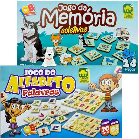 Jogo Educativo Alfabeto Tabuleiro Pedagógico Didático 144 Pçs - Pais &  Filhos - Letras, Números e Memória - Magazine Luiza