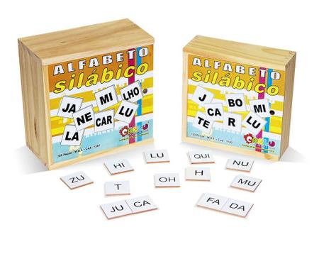 Jogo Educativo Alfabeto Silábico 156 pçs em MDF - Jottplay - Brinquedos E  Jogos Pedagógicos e Educativos