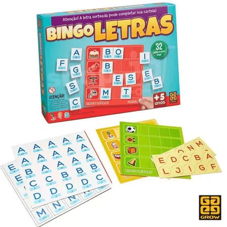 Jogo Educativo Bingo Letras 32 Palavras Para Jogar Grow Imagem de Jogo Educativo Bingo Letras 32 Palavras Para Jogar Grow