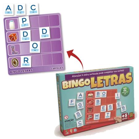 Jogo Educativo Bingo Letras 32 Palavras Para Jogar Grow Imagem de Jogo Educativo Bingo Letras 32 Palavras Para Jogar Grow