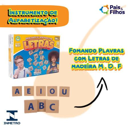 Imagem de Jogo Educativo Brincando com Letras Pais & Filhos 36 Pçs