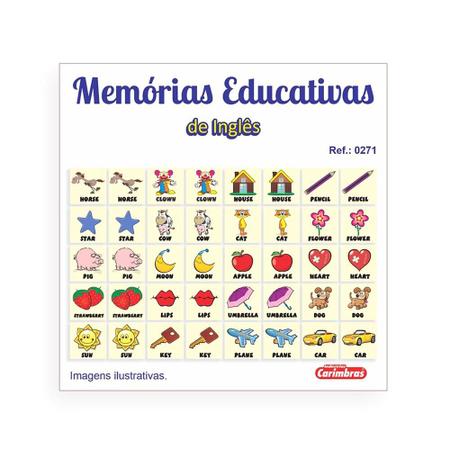 Jogo Da Memória Infantil Para Alfabetização Figuras Palavras - Bambinno -  Brinquedos Educativos e Materiais Pedagógicos