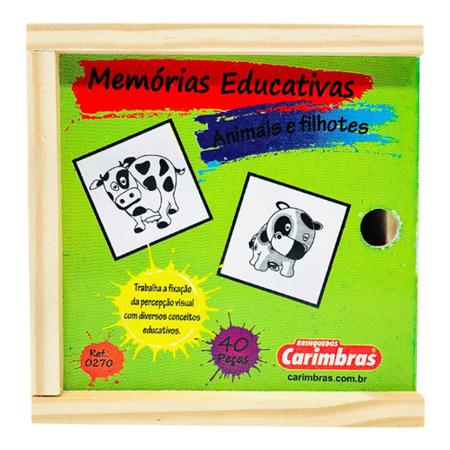 Jogo Educativo da Memória de Animais Alfabetização Infantil - Carimbras -  Brinquedos Educativos - Magazine Luiza