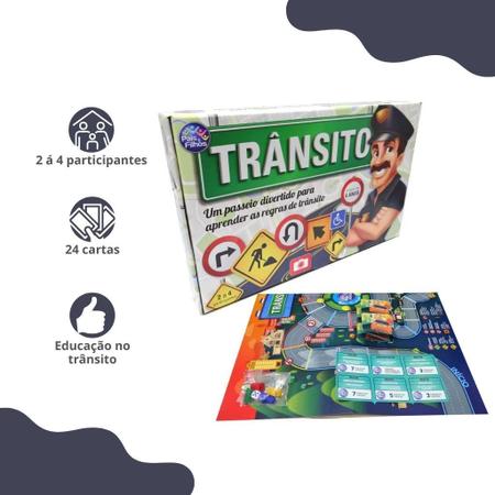 Jogo educativo de tabuleiro com dado transito pais e filhos - Jogos de  Tabuleiro - Magazine Luiza