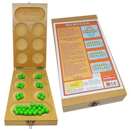 Mancala Jogo Tabuleiro Madeira Estrategia Colheita - Dino