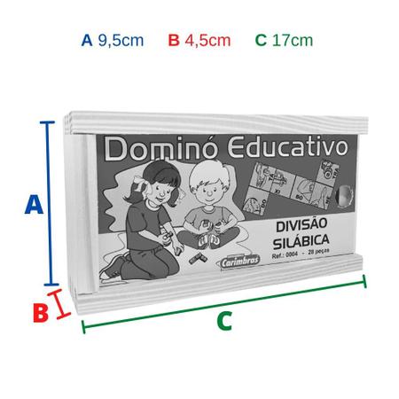 Jogo Educativo Didático Infantil Dominó Divisão das Sílabas