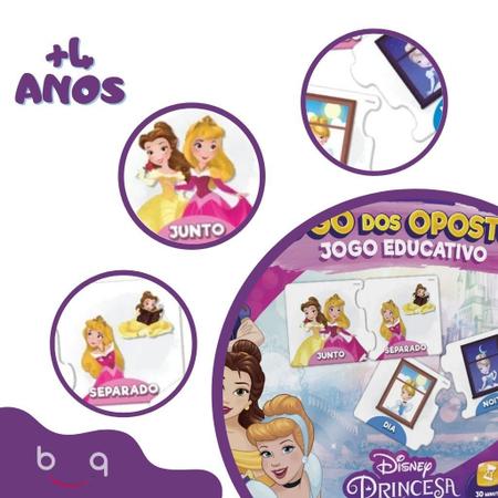 Brinquedo Educativo Princesas Jogo Dos Opostos 24p