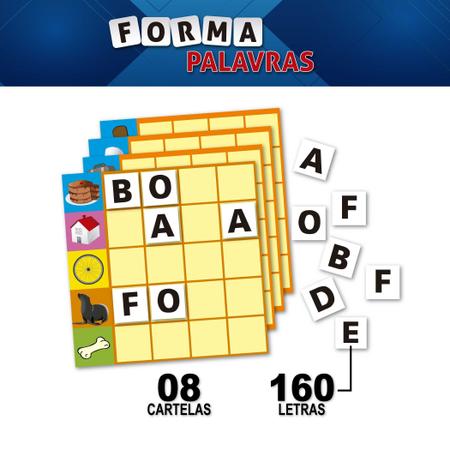 jogo educacional para completar as letras que faltam com uma