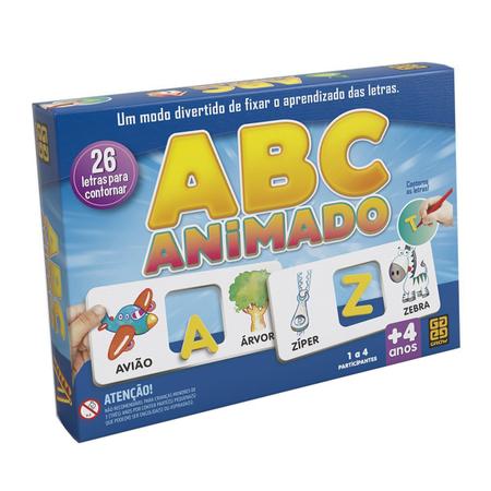 Jogo Educativo Infantil ABC Animado Brincar com Alfabeto Para Crianças +4  Anos Grow - Kit Talher Infantil - Magazine Luiza