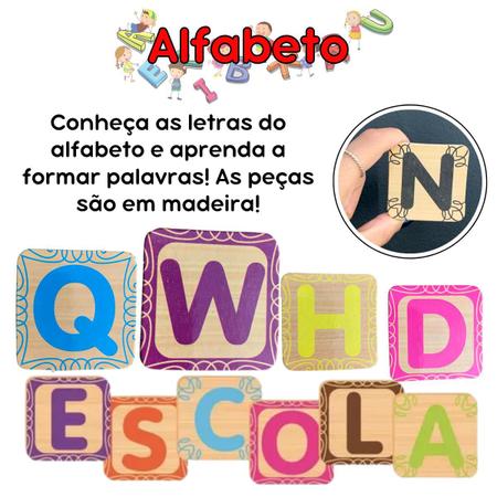 Jogo Educativo Crescer Alfabeto 48 Letras Em Madeira Nig