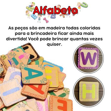 Jogo Educativo - Madeira - Crescer - Alfabeto - 48 Letras - Nig Brinquedos  na Americanas Empresas