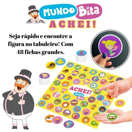 Jogo Educativo Infantil Mundo Bita Achei 48Fichas +3Anos Nig