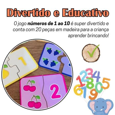 Jogo Educativo de Encaixar - Números do 1 ao 10 - NIG Brinquedos - Alves  Baby