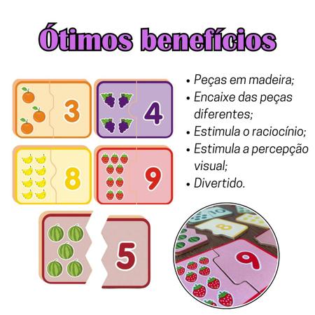 Jogo Educativo Os Números 20 Peças De Encaixar em Madeira - Nig Brinquedos  - Jogos Educativos - Magazine Luiza