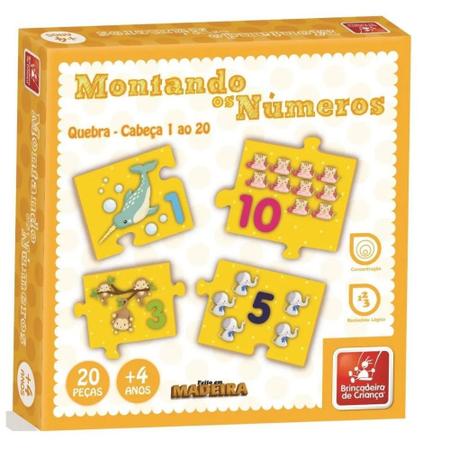 Jogo Educativo Montando Os Numeros em Madeira +4 Anos - Brincadeira de  Crianca - Brinquedos de Montar e Desmontar - Magazine Luiza
