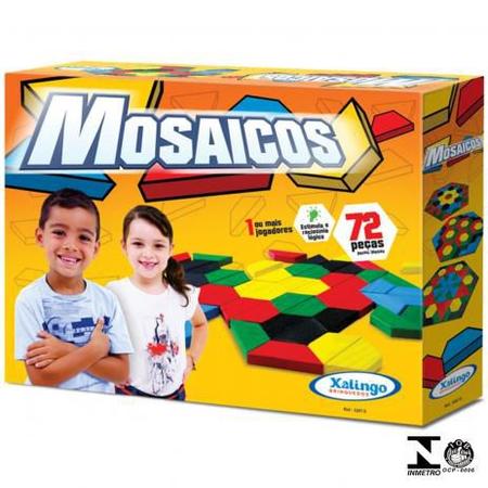 Jogo educativo mosaicos 72 peças 2 jogadores - xalingo 5144-3