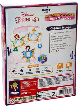 Jogo Educativo Princesas Disney Descobrindo as Vogais - Mimo Toys - Outros  Jogos - Magazine Luiza