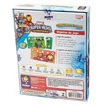 Jogo Educativo Quebra Cabeça Palavras Inglês Marvel Super Hero Adventures  40 Peças 2043 Mimo - Jogos Educativos - Magazine Luiza