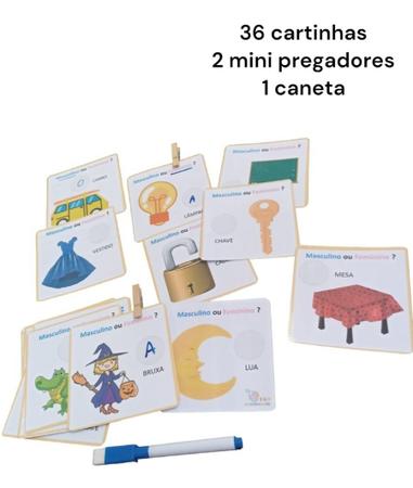 Jogo Educativo Substantivos Feminino E Masculino 36 Cartas - T&D JOGOS  EDUCATIVOS - Deck de Cartas - Magazine Luiza