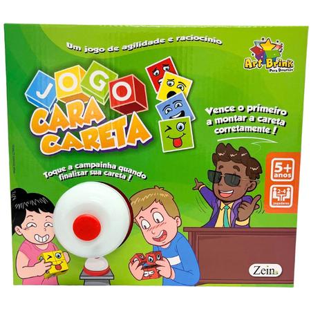 Imagem de Jogo Faces Educativo Infantil Cara Careta Cubos Carta Tabuleiro