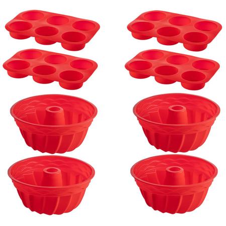 Imagem de Jogo Forma Silicone Cupcake + Forma Espiral Sortida - 4Un